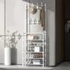 Entryway Clothes Hanging Organizer Coat Rack Stand Freestanding Stable Load Bearing 2 In 1 Space Saving with Hooks for Bedroom